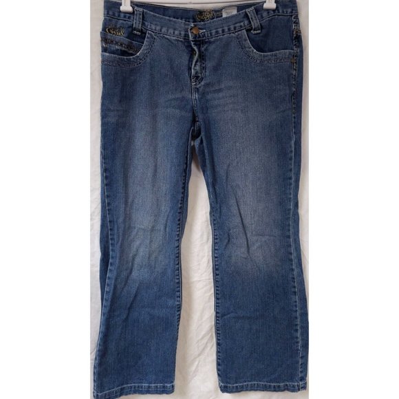 Cruel Girl Utility Fit Womens 13R Medium Wash Mid Rise Bootcut Denim Jeans 36X32 - Picture 1 of 14